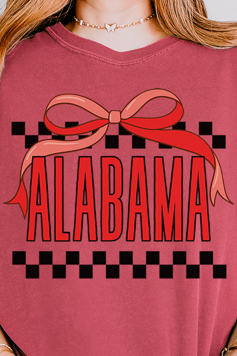 Bow Alabama Check Comfort Colors Adult Ring-Spun Cotton Tee