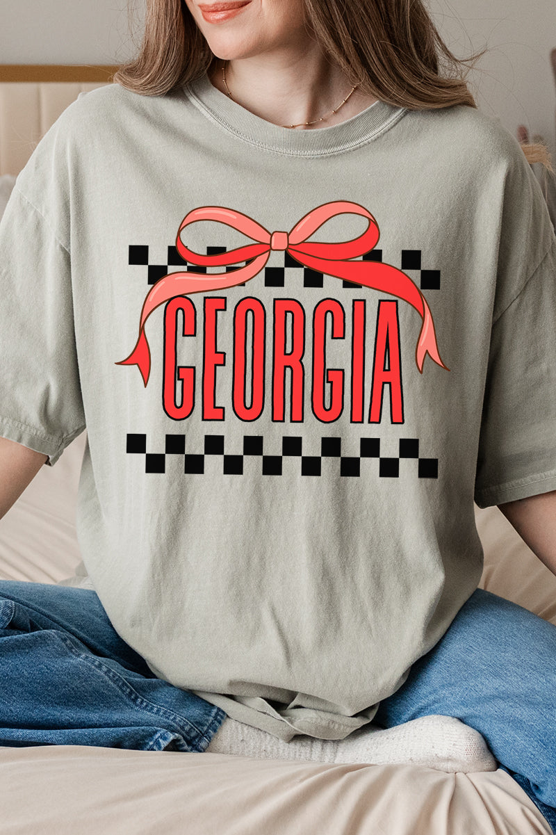 Bow Georgia Check Comfort Colors Adult Ring-Spun Cotton Tee