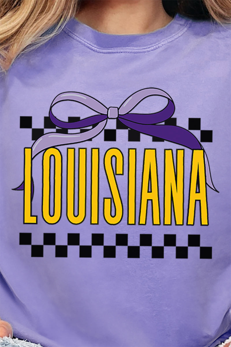 Bow Louisiana Check Comfort Colors Adult Ring-Spun Cotton Tee