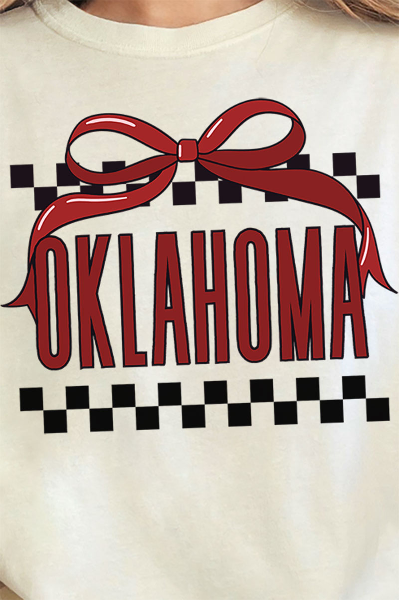 Bow Oklahoma Check Comfort Colors Adult Ring-Spun Cotton Tee