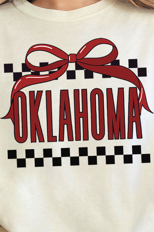 Bow Oklahoma Check Comfort Colors Adult Ring-Spun Cotton Tee