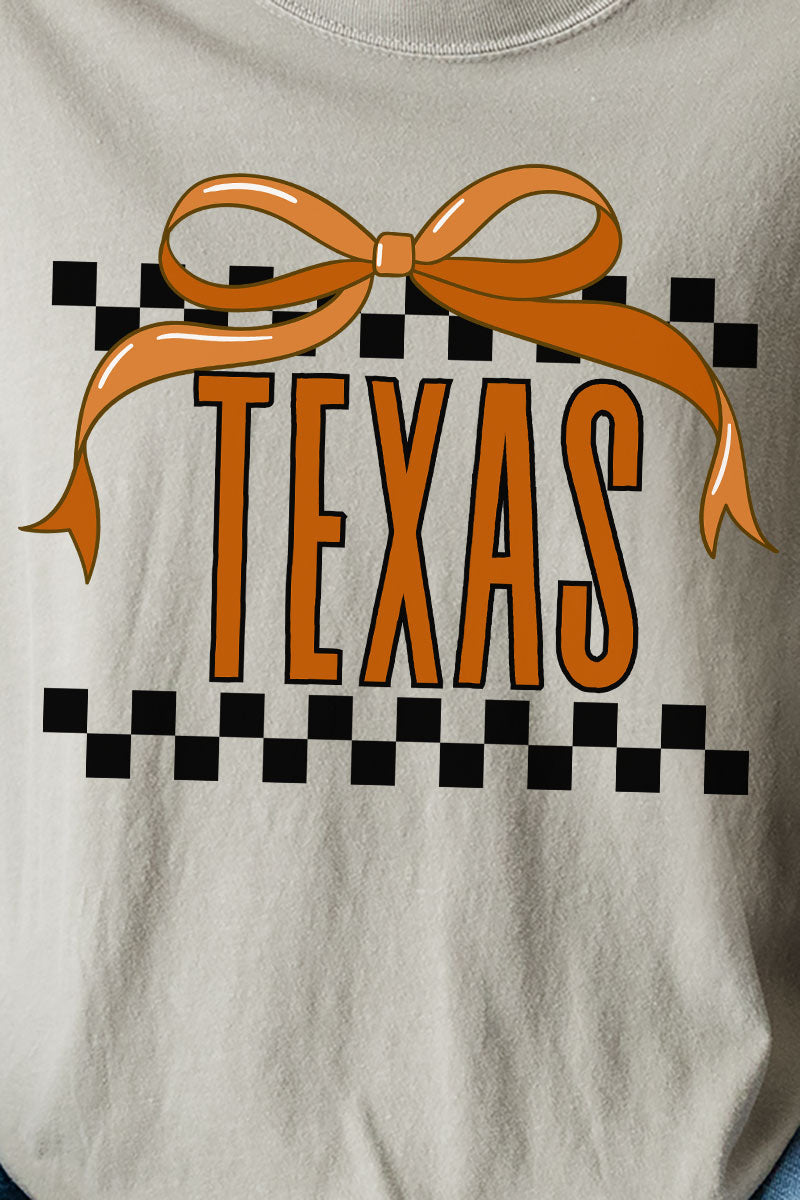 Bow Texas Check Comfort Colors Adult Ring-Spun Cotton Tee