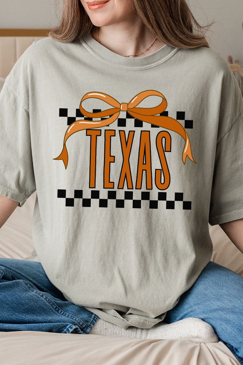 Bow Texas Check Comfort Colors Adult Ring-Spun Cotton Tee