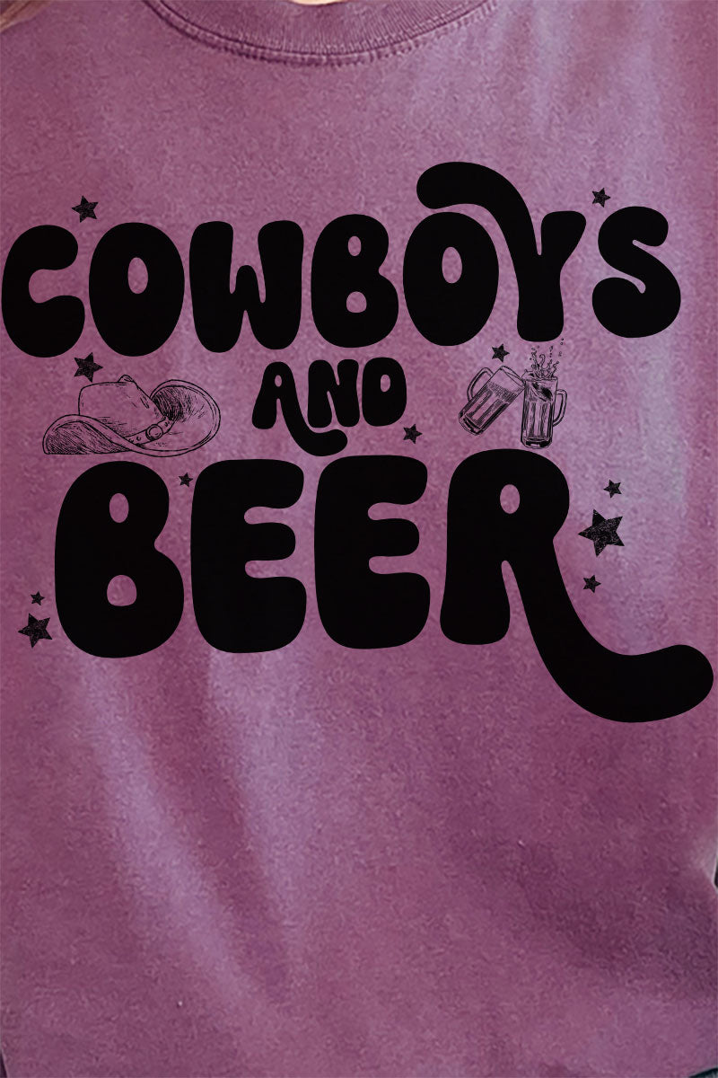 Cowboys And Beer Comfort Colors Adult Ring-Spun Cotton Tee
