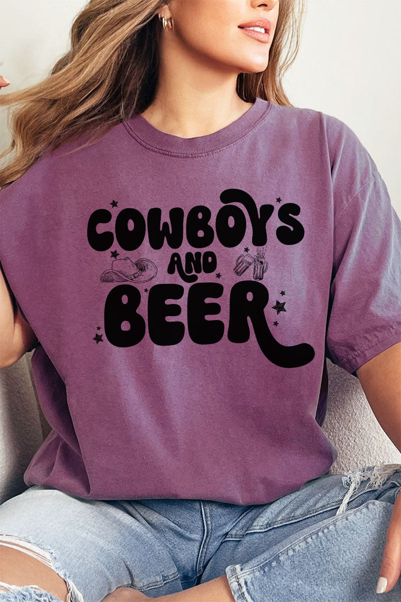 Cowboys And Beer Comfort Colors Adult Ring-Spun Cotton Tee