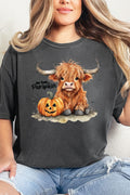 Hey There Pumpkin Highland Cow Comfort Colors Adult Ring-Spun Cotton Tee