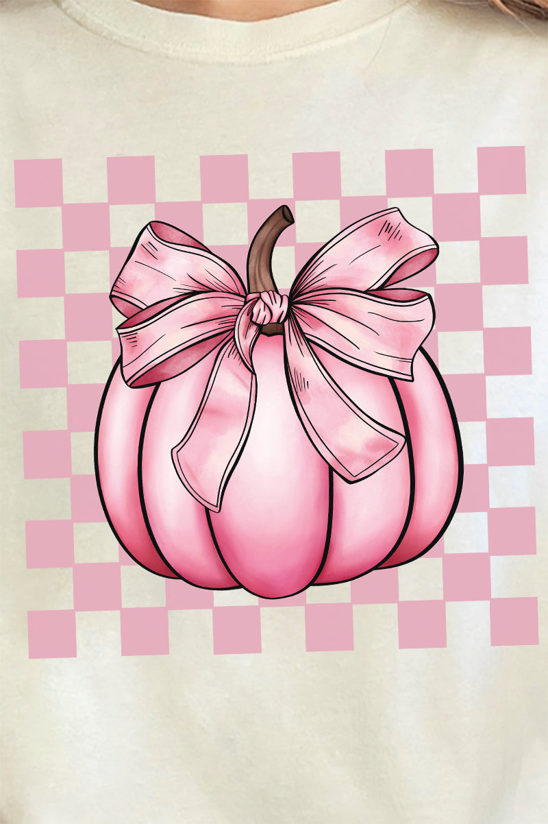 Pink Check It Out Coquette Pumpkin Comfort Colors Adult Ring-Spun Cotton Tee