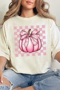 Pink Check It Out Coquette Pumpkin Comfort Colors Adult Ring-Spun Cotton Tee