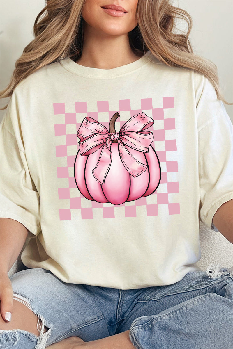 Pink Check It Out Coquette Pumpkin Comfort Colors Adult Ring-Spun Cotton Tee
