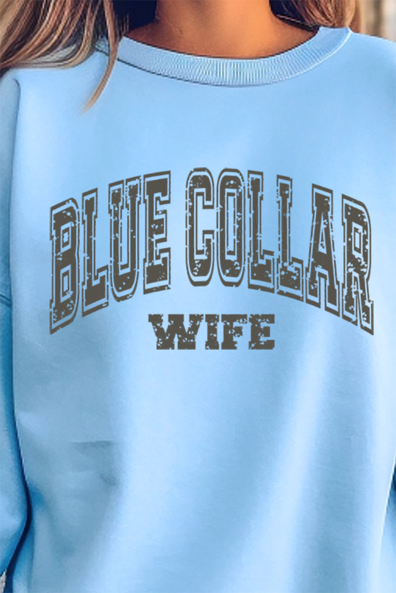 Distressed Blue Collar Wife Heavy-weight Crew Sweatshirt product image 2