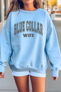 Distressed Blue Collar Wife Heavy-weight Crew Sweatshirt product image 1