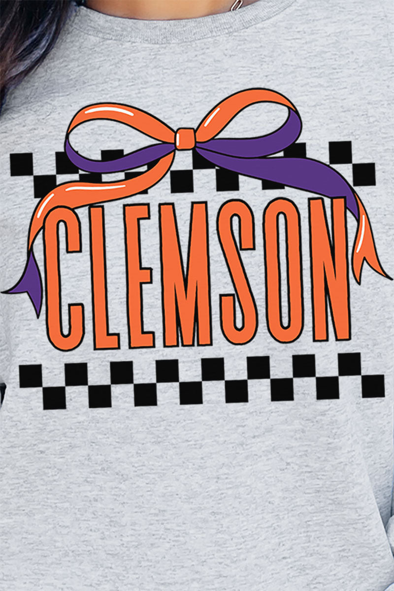 Bow Clemson Check Heavy-weight Crew Sweatshirt product image 2