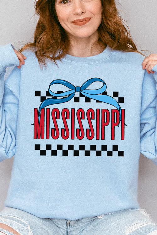 Bow Mississippi Check Heavy-weight Crew Sweatshirt product image 1