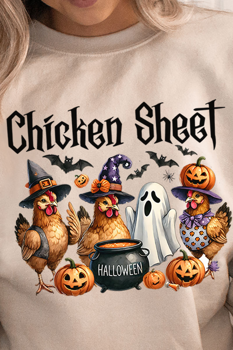 Chicken Sheet Halloween Heavy-weight Crew Sweatshirt product image 2