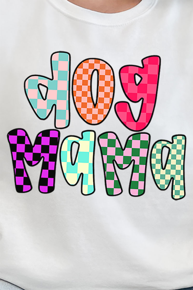 Colorful Checkered Dog Mama Heavy-weight Crew Sweatshirt product image 2
