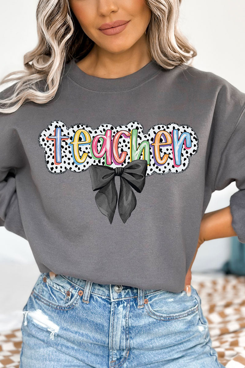 Dalmatian Dots Coquette Teacher Heavy-weight Crew Sweatshirt product image 1