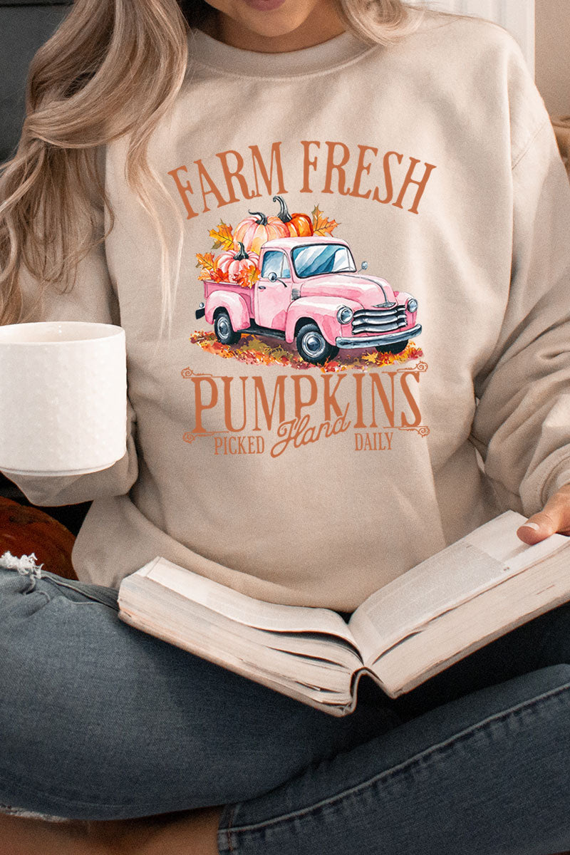 Farm Fresh Pink Pumpkins Heavy-weight Crew Sweatshirt product image 1