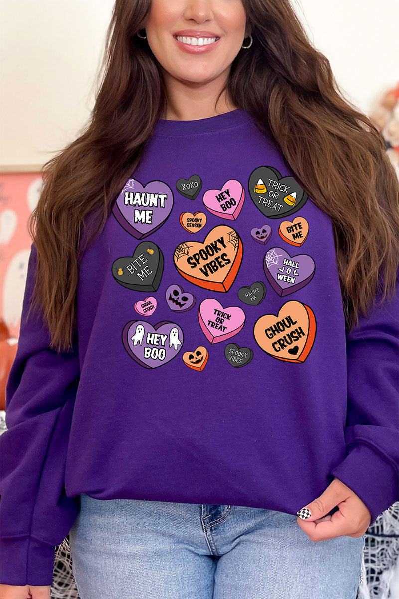 Halloween Candy Hearts Heavy-weight Crew Sweatshirt product image 1