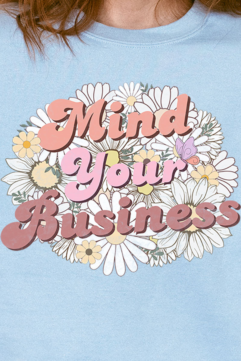 Mind Your Business Daisies Heavy-weight Crew Sweatshirt product image 2