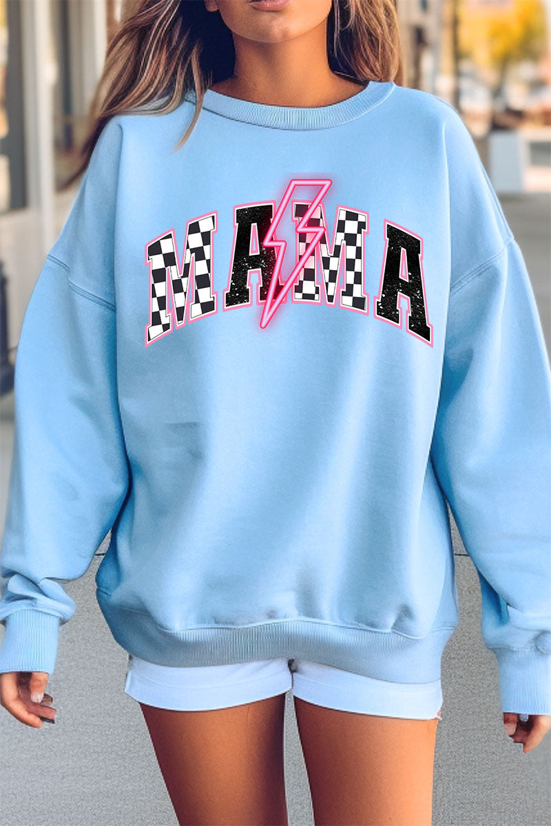 Neon Lightning Bolt Checkered Mama Heavy-weight Crew product image 1