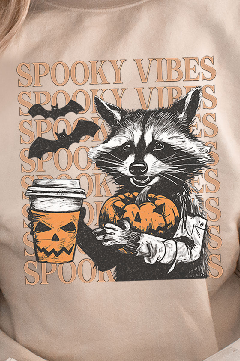 Raccoon Spooky Vibes Heavy-weight Crew Sweatshirt product image 2