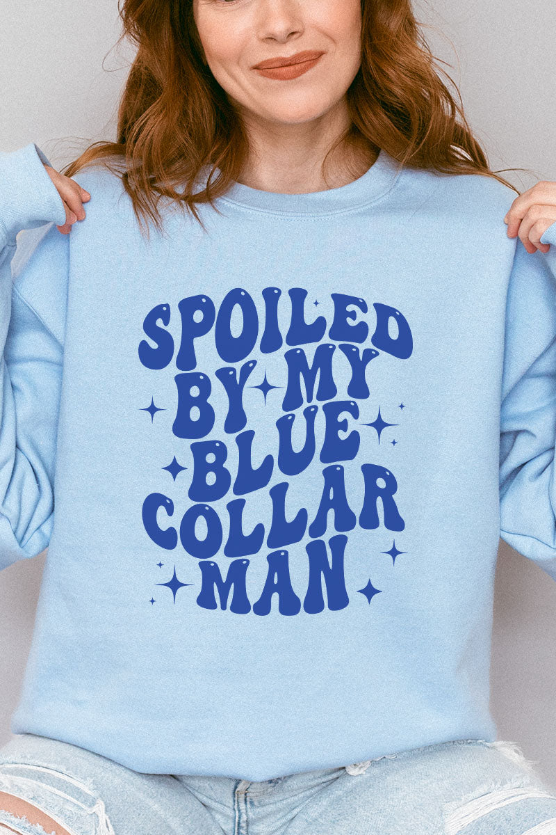 Spoiled By My Blue Collar Man Heavy-weight Crew Sweatshirt product image 1