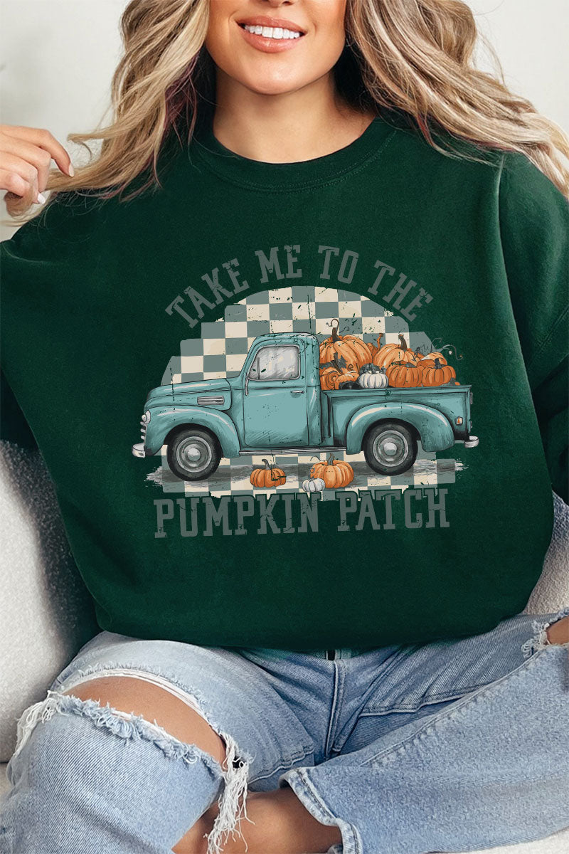 Turquoise Pumpkin Patch Truck Heavy-weight Crew Sweatshirt product image 1