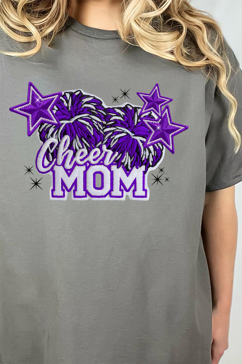 Purple Cheer Mom Short Sleeve Relaxed Fit T-Shirt product image 1