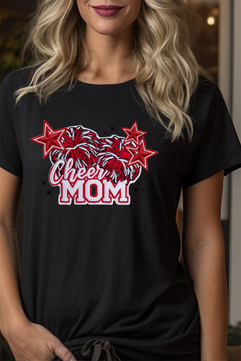 Red Cheer Mom Short Sleeve Relaxed Fit T-Shirt product image 1