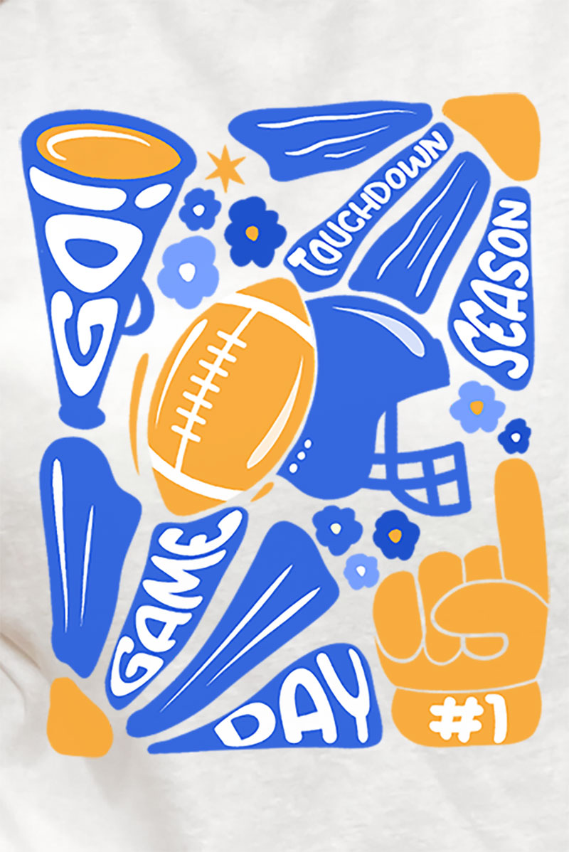 Blue Doodle Touchdown Season Short Sleeve Relaxed Fit product image 2
