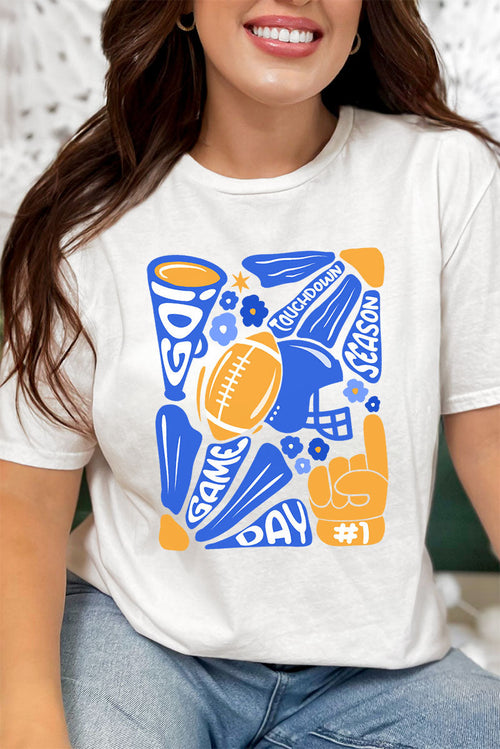 Blue Doodle Touchdown Season Short Sleeve Relaxed Fit product image 1