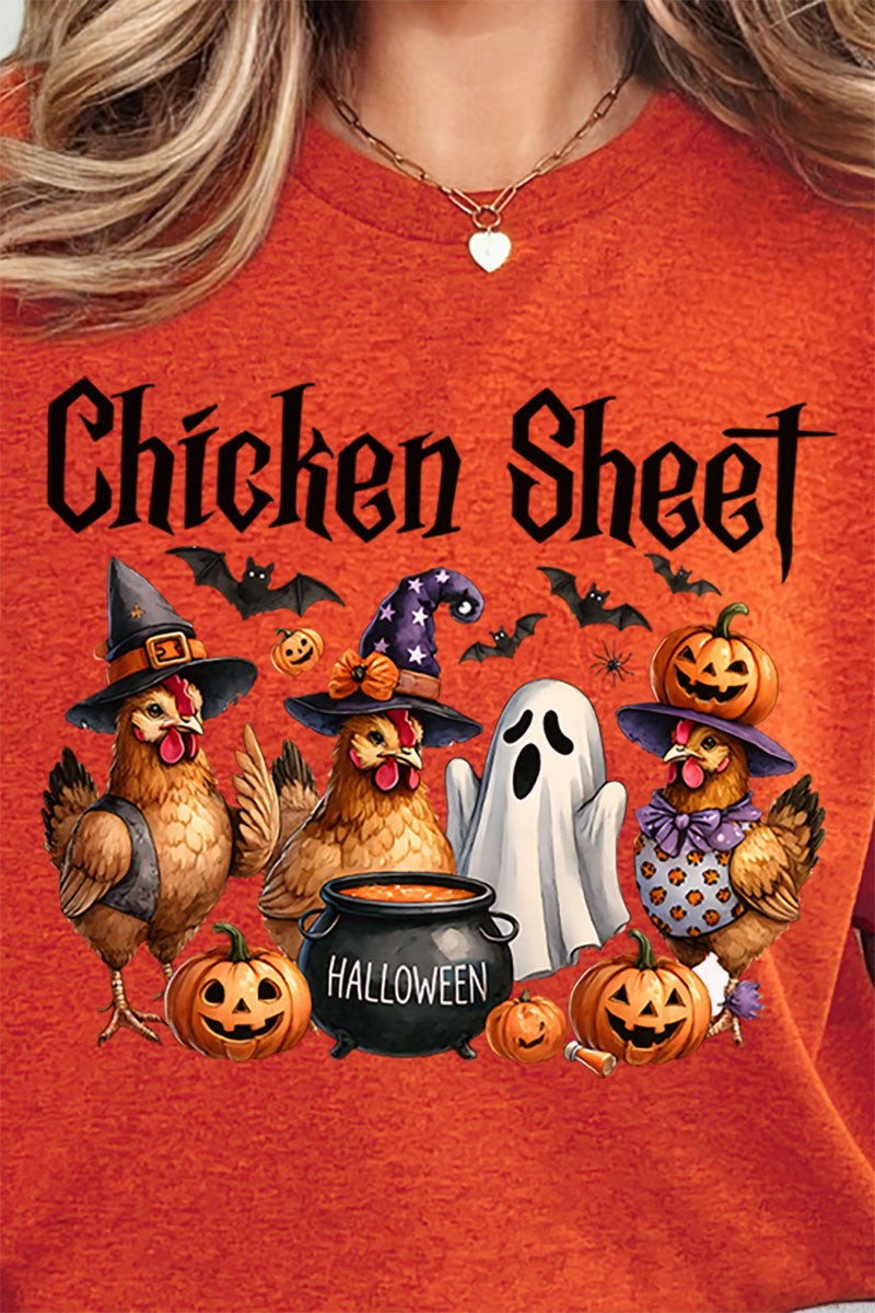 Chicken Sheet Halloween Short Sleeve Relaxed Fit T-Shirt product image 2
