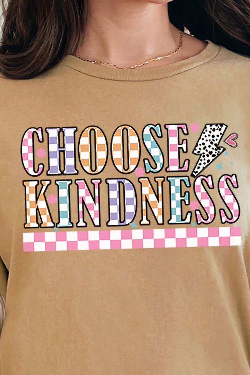 Colorful Checkered Choose Kindness Short Sleeve Relaxed Fit product image 2