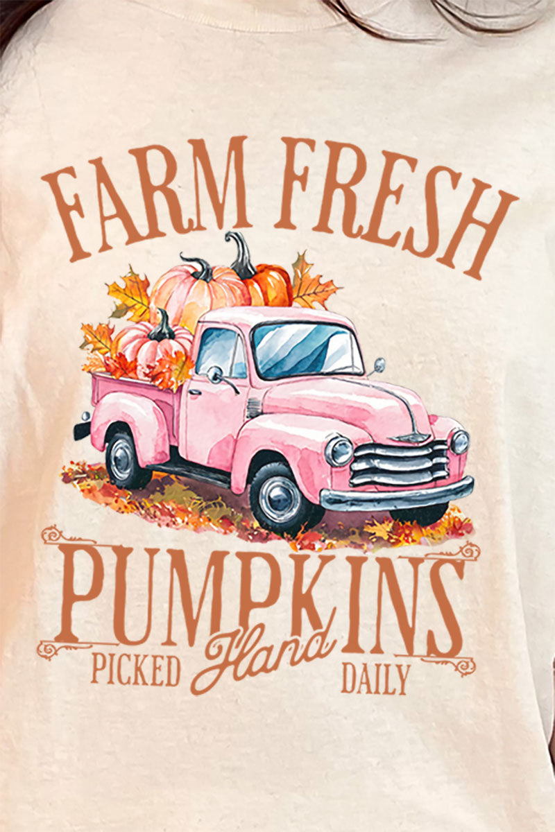 Farm Fresh Pink Pumpkins Short Sleeve Relaxed Fit T-Shirt product image 2