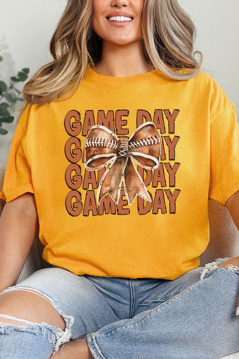 Stacked Gameday Coquette Bow Short Sleeve Relaxed Fit product image 1