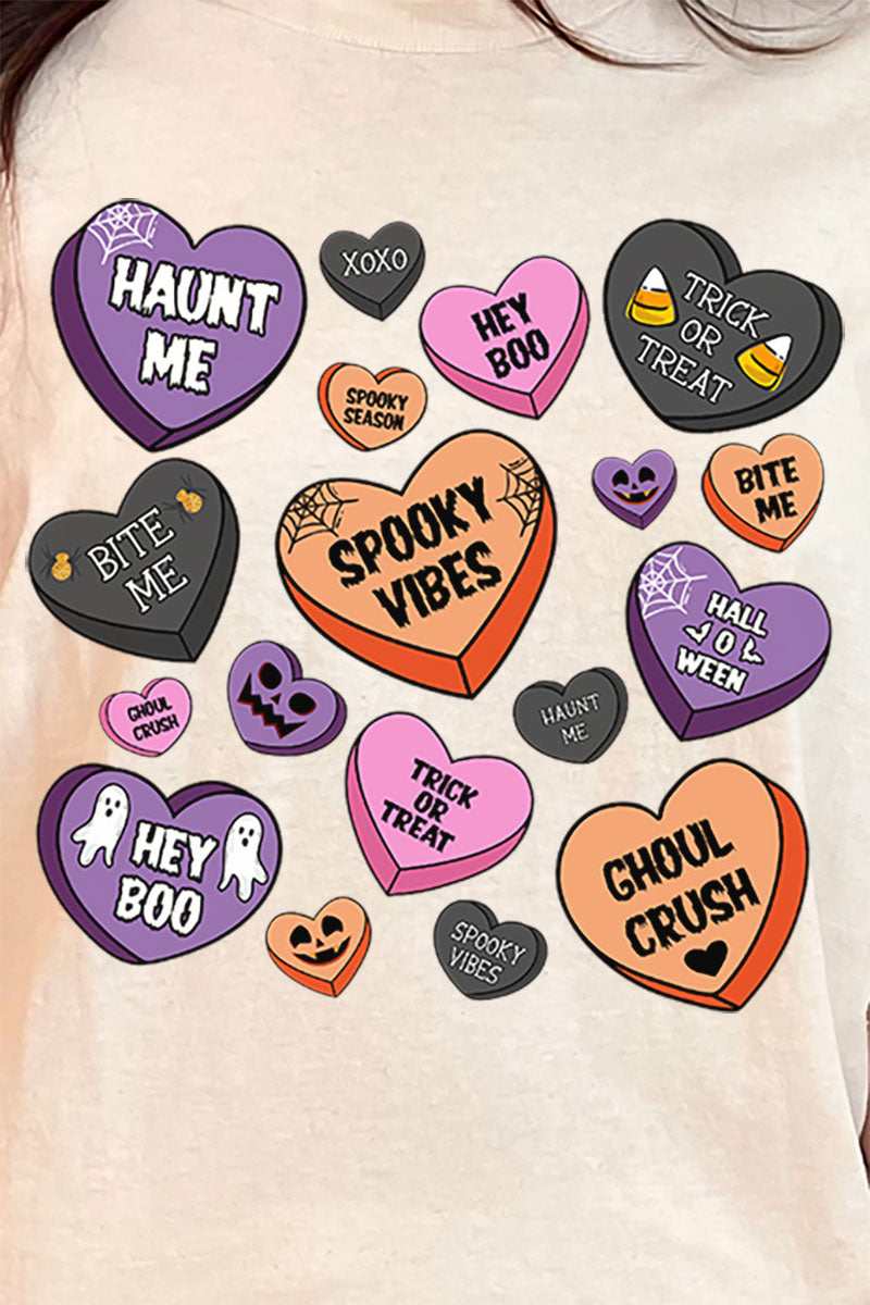 Halloween Candy Hearts Short Sleeve Relaxed Fit T-Shirt product image 2