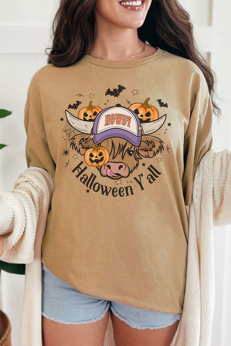 Howdy Halloween Highland Cow Short Sleeve Relaxed Fit product image 1