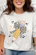 Leopard Coquette Pencil Short Sleeve Relaxed Fit T-Shirt product image 1