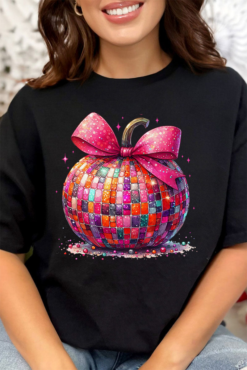 Multi-Color Disco Pumpkin Short Sleeve Relaxed Fit T-Shirt product image 1