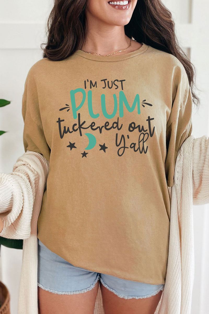 Plum Tuckered Out Short Sleeve Relaxed Fit T-Shirt product image 1