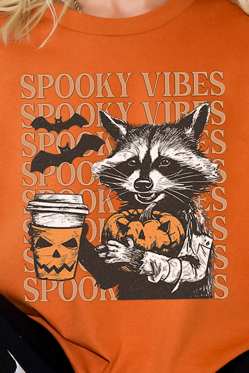 Raccoon Spooky Vibes Short Sleeve Relaxed Fit T-Shirt product image 2