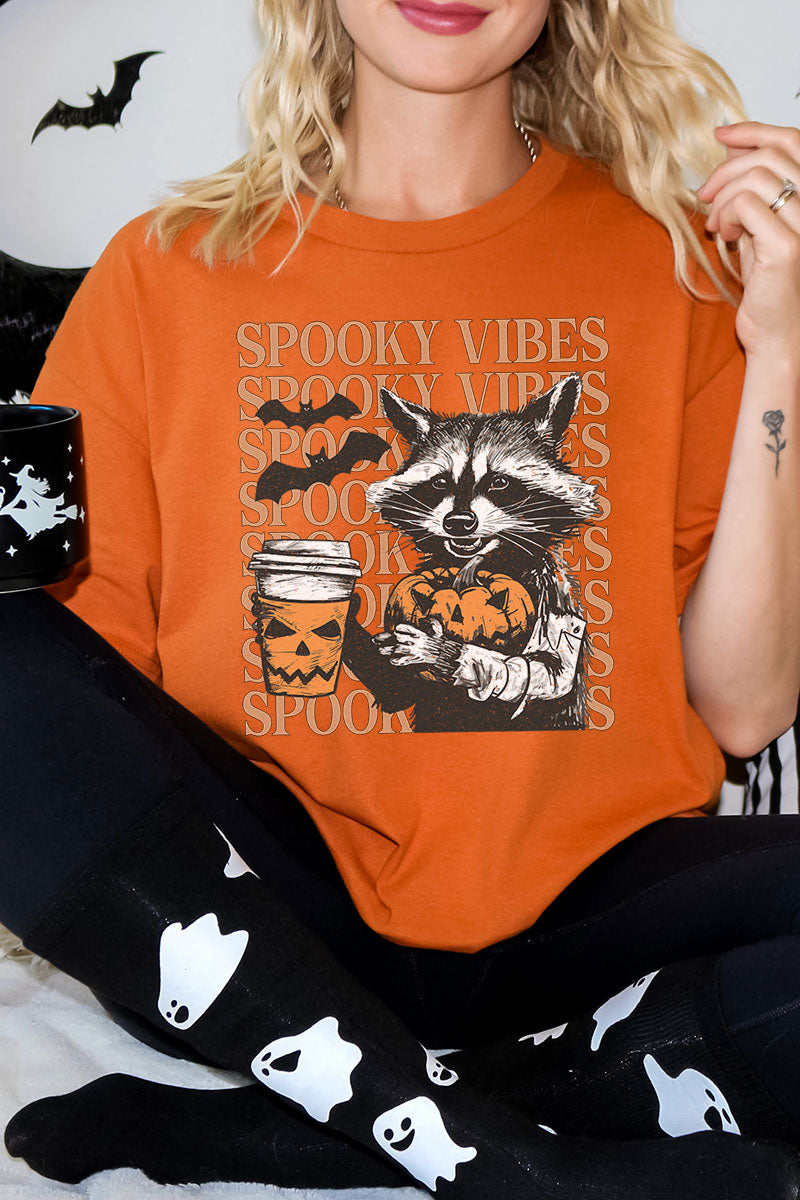 Raccoon Spooky Vibes Short Sleeve Relaxed Fit T-Shirt product image 1