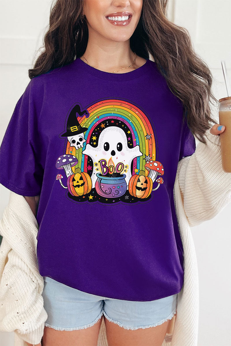 Rainbow Colorful Boo Short Sleeve Relaxed Fit T-Shirt product image 1