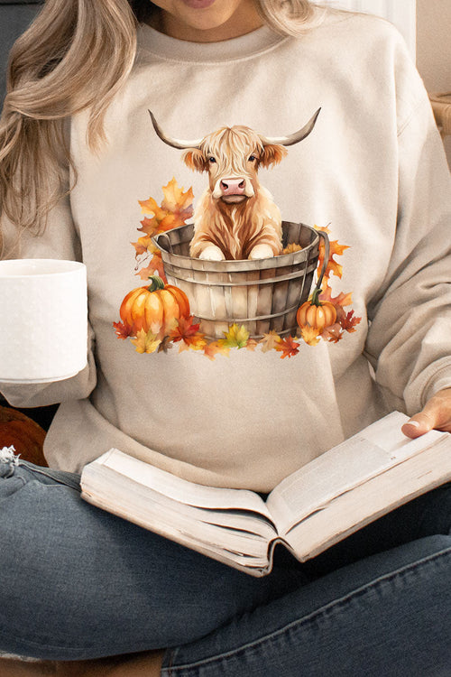Autumn Highland Cow Unisex NuBlend Crew Sweatshirt product image 1