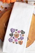 Halloween Candy Hearts Waffle Kitchen Towel
