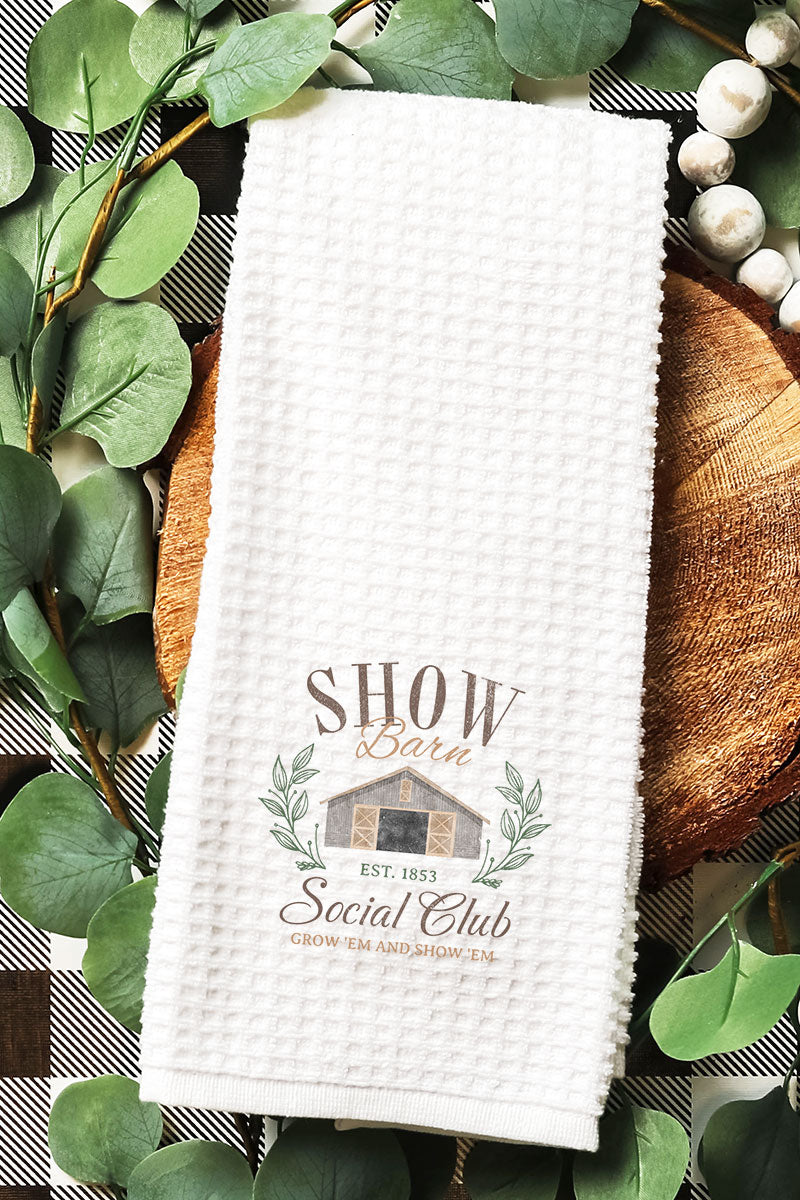 Show Barn Social Club Waffle Kitchen Towel