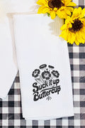 Suck It Up Buttercup Flowers Waffle Kitchen Towel